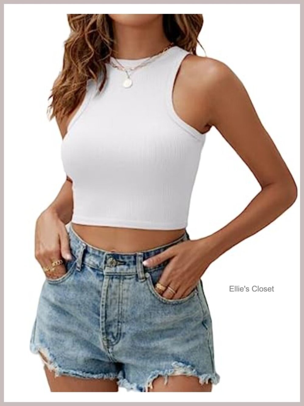 Sleeveless Tank Top Women's Crop Top Slim Fit Workout Basic Ribbed Knit